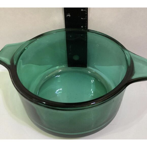 Vintage Libbey Forte Crisa Mexico Bowl Teal Green w/Handles Small Casserole Dish - Picture 3 of 6